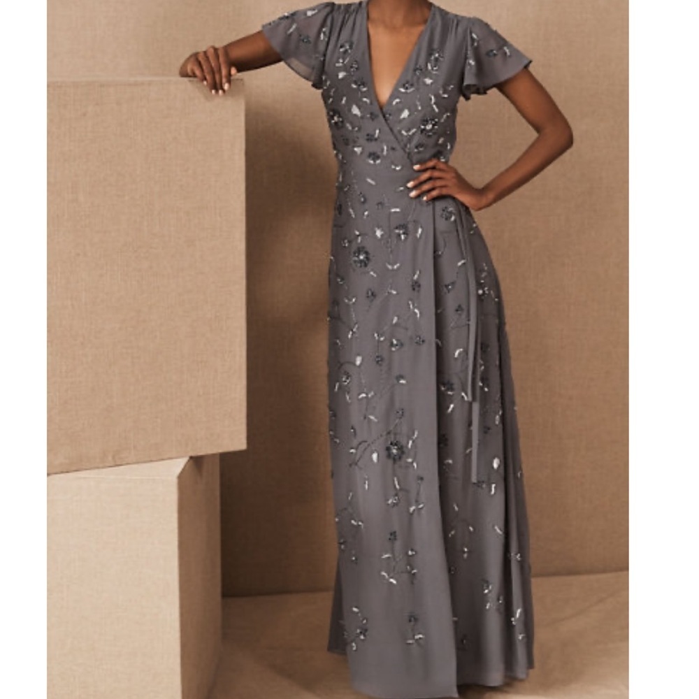 NWOT BHLDN PLYMOUTH BEADED DRESS WEDDING MAXI GOWN Z563